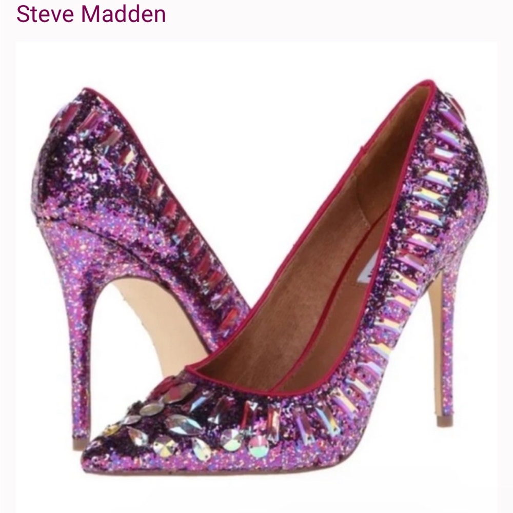 Steve Madden Galaxxie Glitter/ Rhinestone Pumps